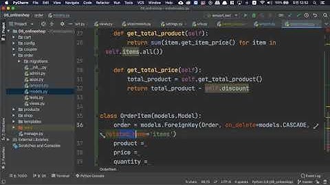 [오지랖 파이썬 웹 프로그래밍] 6장 Onlineshop 31 - OrderItem Model 만들기 - Making order item model 2nd
