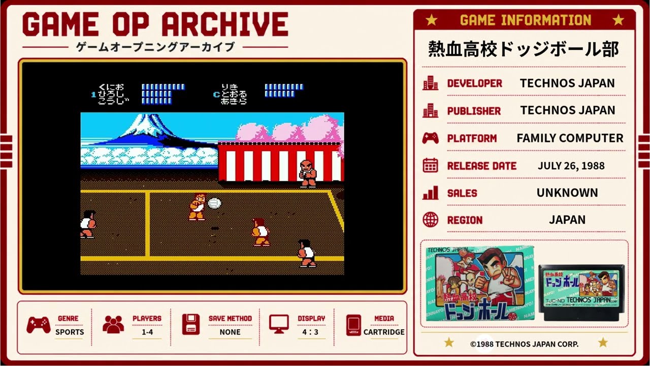 Nekketsu Koukou Dodgeball Bu Opening | Famicom - YouTube