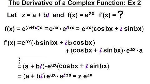 Calculus 2: Complex Numbers & Functions (27 of 28) The Derivative Complex Function: Ex. 2