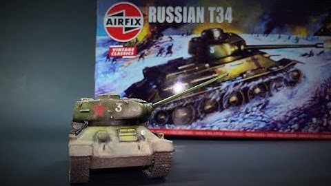 Airfix-T34-1/76- brush painted- tank model