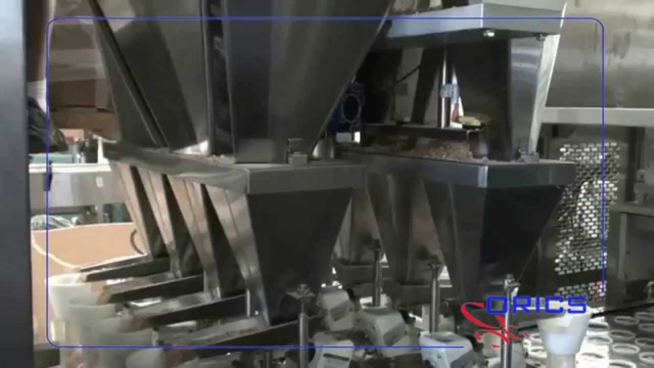ORICS S-30 2x8 Granola cup filling and sealing machine Line 500 cups per minute