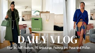 VLOG! Fashion Week Haul + PR Unboxing, Fall Fashion Sales, Packing for Milan + Paris | MONROE STEELE