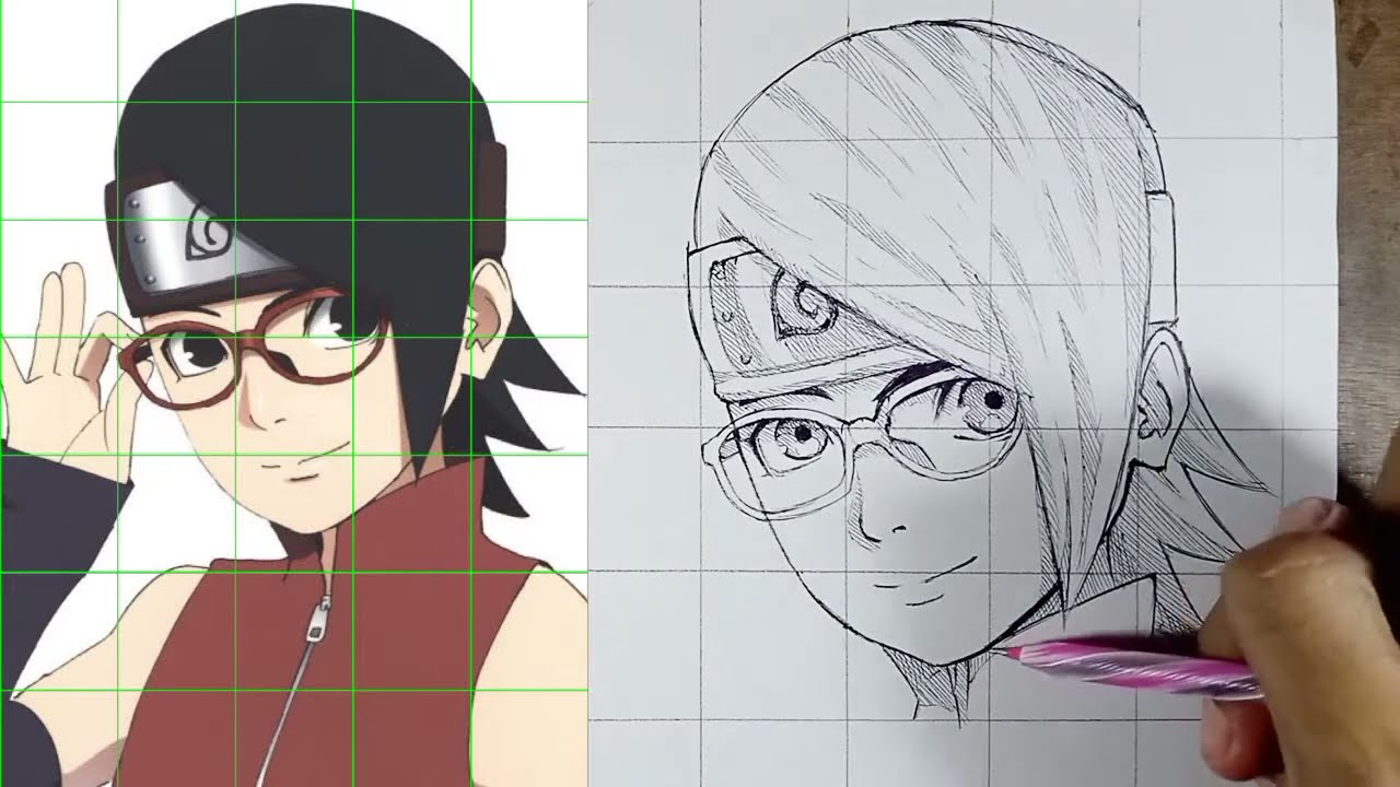 Sarada Uchiha  Naruto sketch drawing, Anime drawing books, Anime