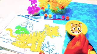 🐯 Colorful Tiger Drawing for Kids 🎨✨#TigerArt 🐯🎨#KidsDrawing 👶🖍️#ColorfulArt 🌈✨#EasyArtForKids ✏️😊