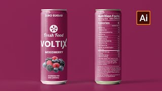 Can Label Design (Energy Drink Packaging) in Adobe illustrator CC