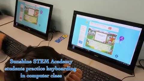 Sunshine STEM Academy students practice keyboarding in Computer Class