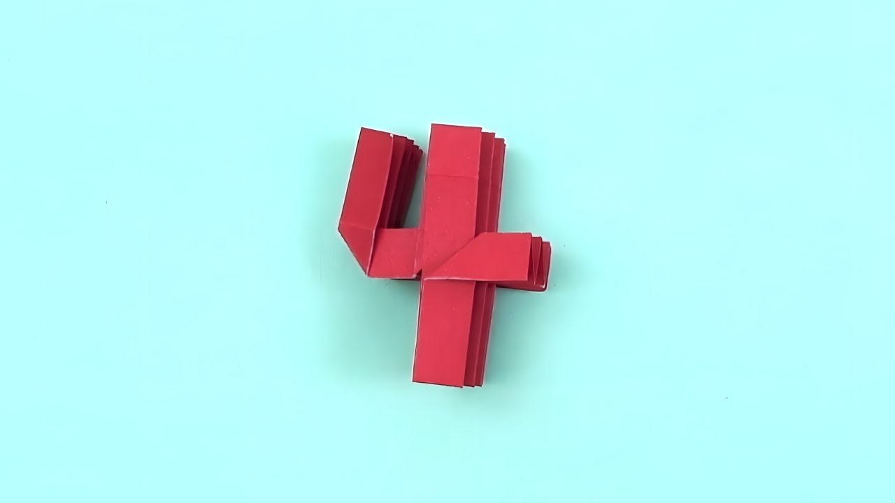 Origami Chiffre 4 – Tuto facile pour plier le nombre 4 en papier