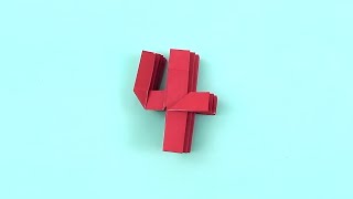 Origami Chiffre 4 – Tuto facile pour plier le nombre 4 en papier