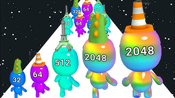 Man Runner 2048 vs 2048 Cube Run - (Max Level) Both Game 2048