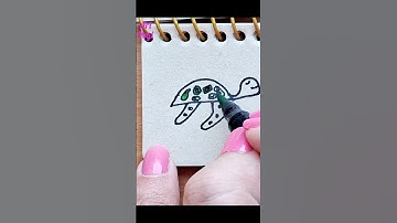 Easy drawing | Funny turtle🐢😍#drawing #easy #viral #video #simpledrawing #art #easydrawing #funny