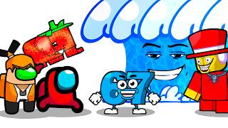 AMONG US vs ESCAPA DEL TSUNAMI