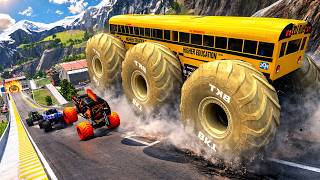 Epic High Speed monster trucks jumps stunts & crashes #249 | BeamNG Drive