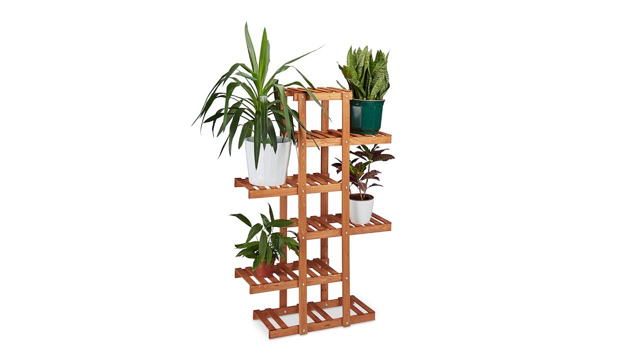 LeKu 6 Ebenen Pflanzenständer Massivkiefernholz Blumenständer Indoor Outdoor Blumenregal Pflanzenregal Blumentreppe Display Rack für Yard Garden Patio Balkon Wohnzimmer