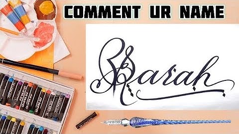 Sarah Name Signature Calligraphy Status | How to Draw, Cursive Calligraphy with Cut Marker