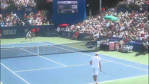 Andy Roddick takes 2nd set from Gilles Muller at 2012 BB&T Atlanta Open Tennis Final