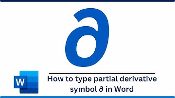 How to type partial derivative symbol ∂ in Word