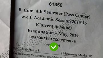 2019 Mdu BCom Pass 4th Sem Corporate Accounting Question Paper
