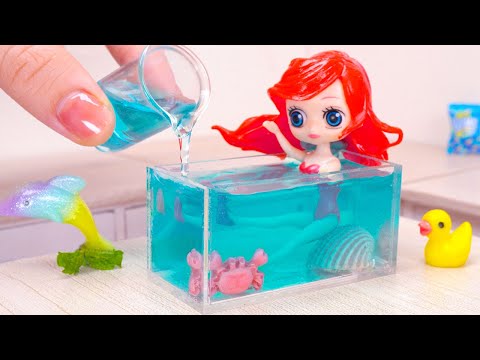 Beautiful Miniature Ariel Princess Jelly Decorating | Fresh Tiny The Little Mermaid Dessert Idea