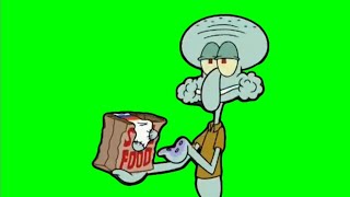 Squidward eats snail food Green Screen 