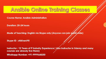 Ansible Online  training Classes