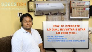 How to operate a LG Dual Inverter 5 Star AC 2020 model?