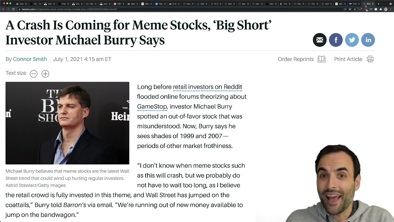 The Big Short Michael Burry Says MEME STOCKS Will Crash! - YouTube