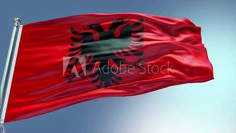 4k render Albania Flag video waving in wind Albania Flag Wave Loop waving in wind Albania Flag