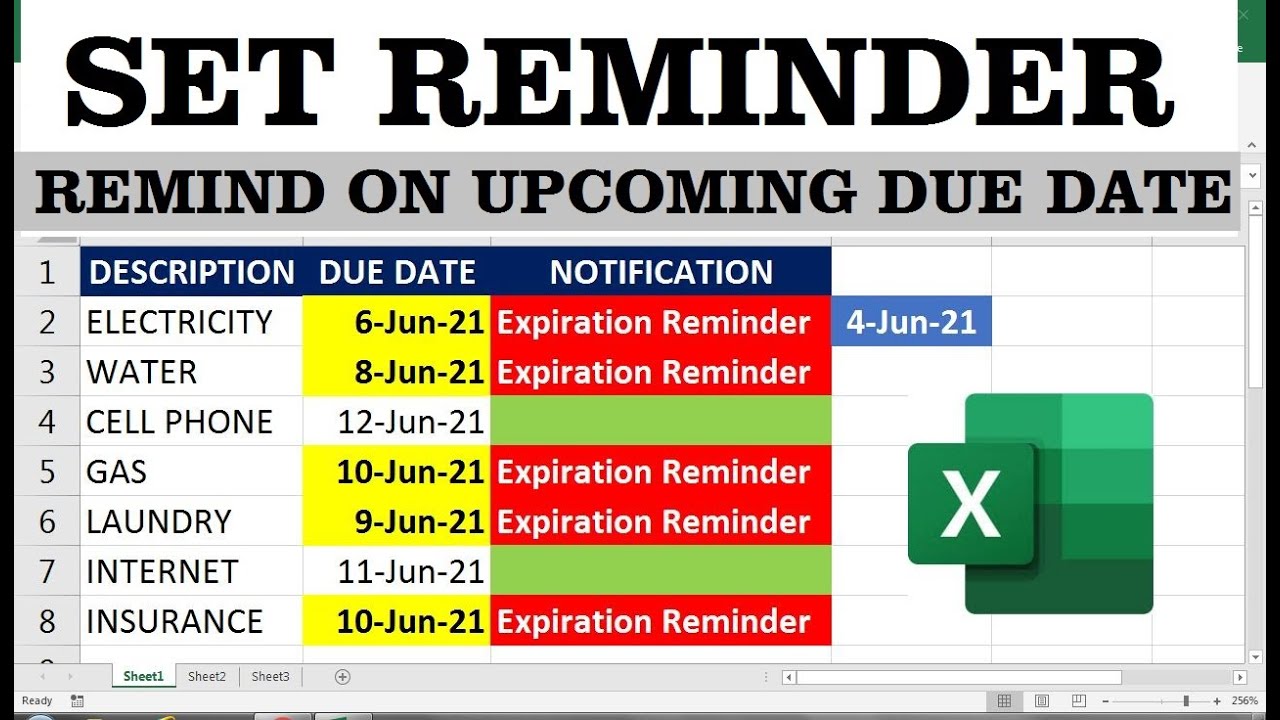 assignment due dates excel