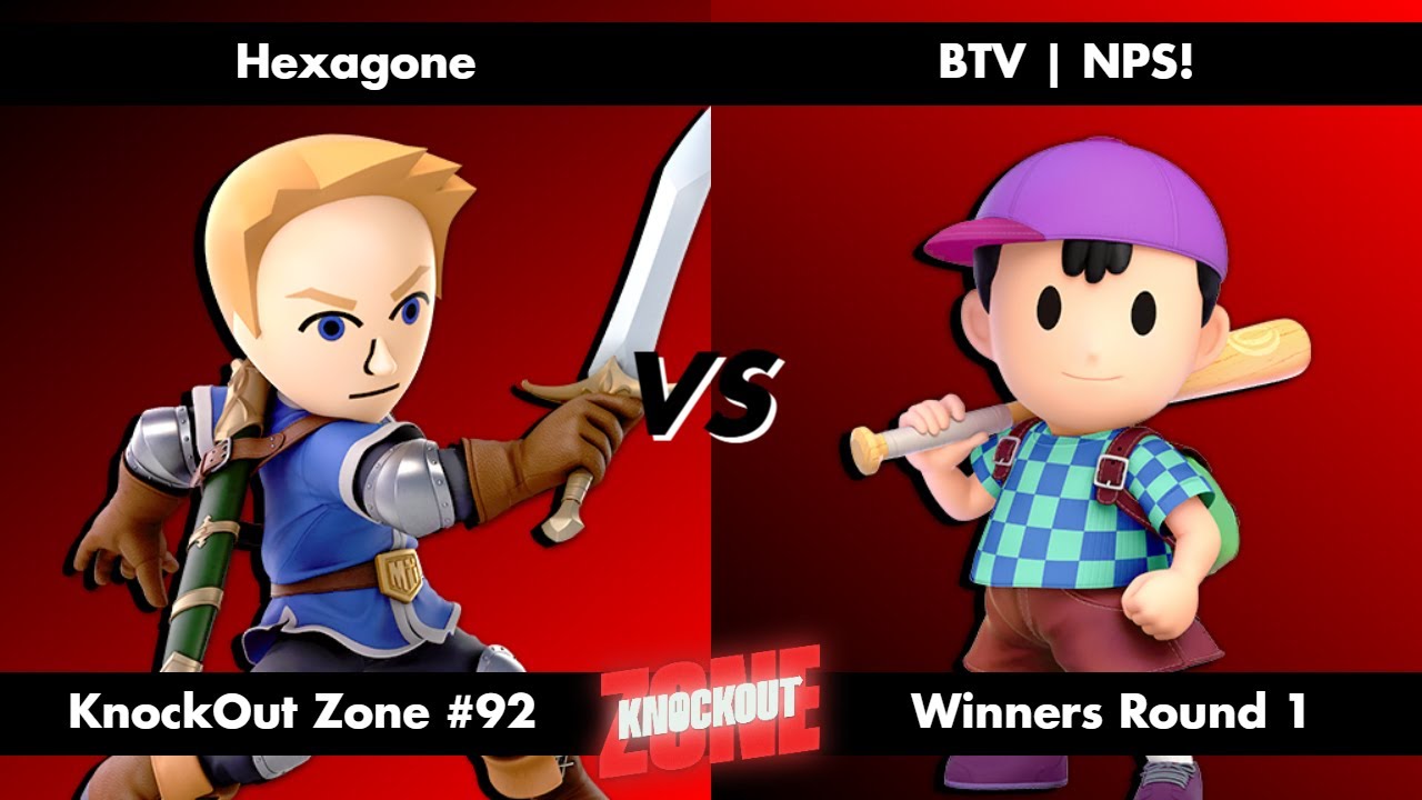 KnockOut Zone #92 - SSBU Winners Round 1 - Hexagone (Mii Swordfighter) vs NPS! (Ness)