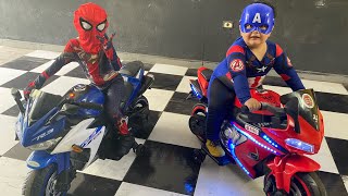 Niki e Be consertando a moto! #brincadeiras #cute #marvel