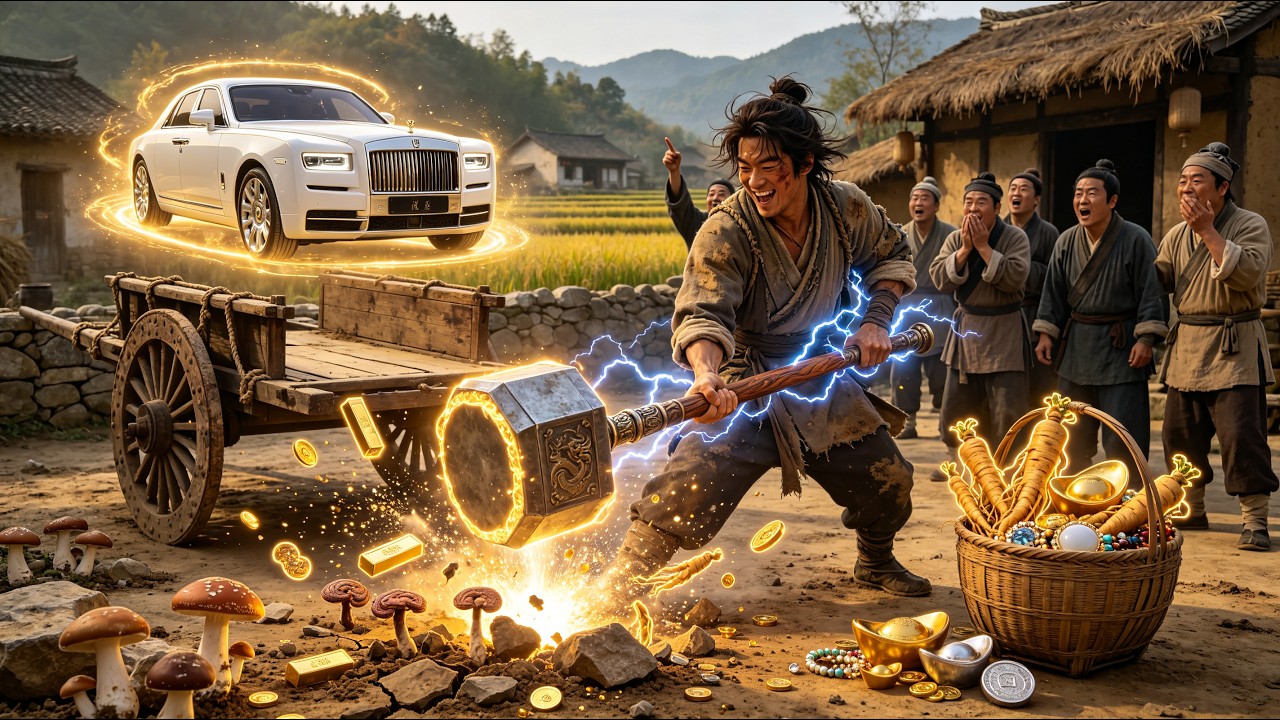 Xe kéo thành ô tô, nấm thành linh chi! Chàng trai có búa thần, nâng cấp vạn vật, lật thành tỷ phú!