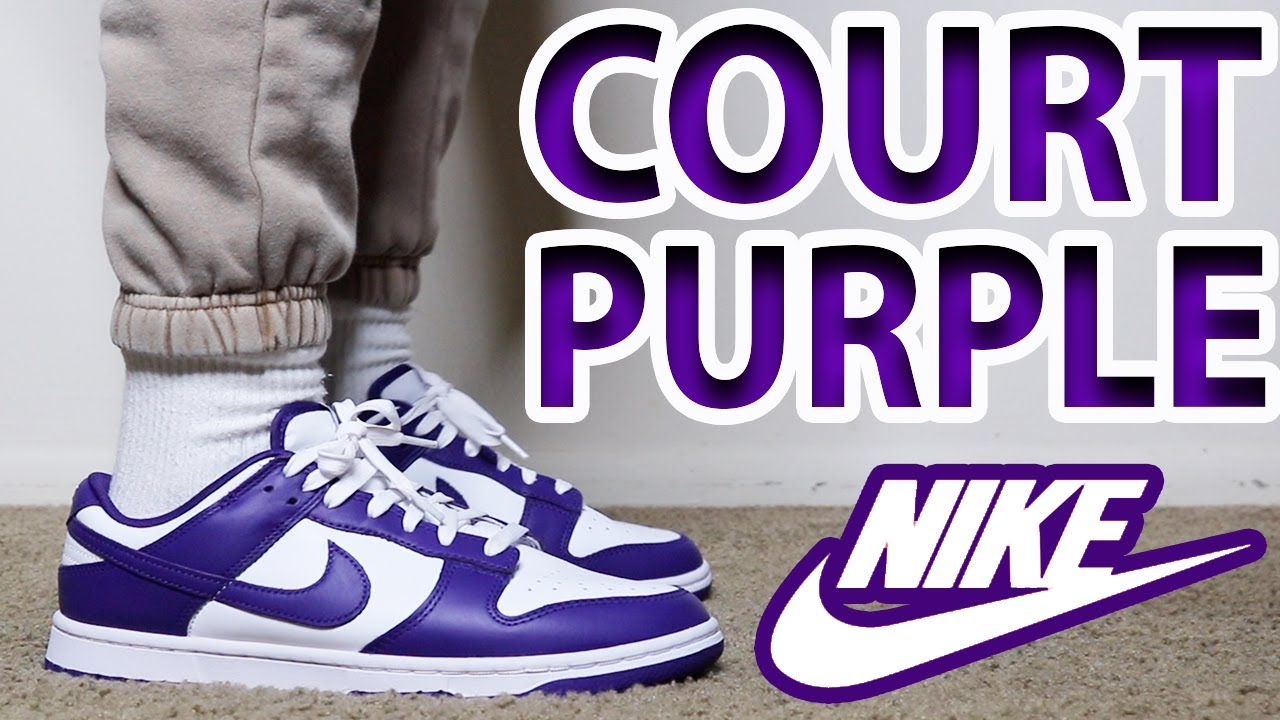 dunk court purple on feet