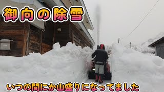 【御向いの除雪】山盛りになったので