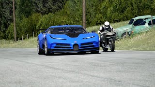 Kawasaki Ninja H2R Supercharged vs Bugatti Centodieci at Old Spa