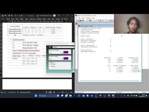 pengaplikasian linear programming pada software LINGO dan POM-QM
