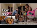 Typical Sunday in a Ghanaian Home ||Cooking FUFU with LIGHT SOUP Ghana&#39;s  most common food