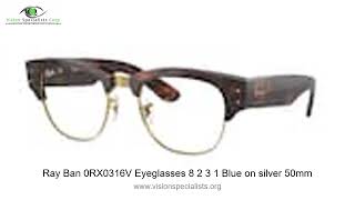 Ray Ban 0RX0316V Eyeglasses 8 2 3 1 Blue on silver 50mm