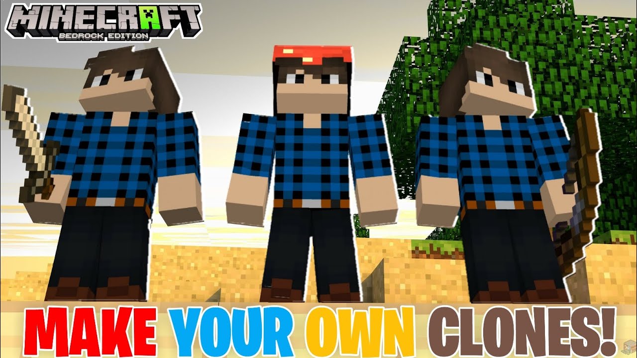 How To Make Player Clone In Minecraft Pe 1.20+ || Create Your OWN ...