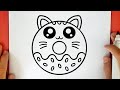 COMO DESENHAR UM DONUT GATINHO KAWAII