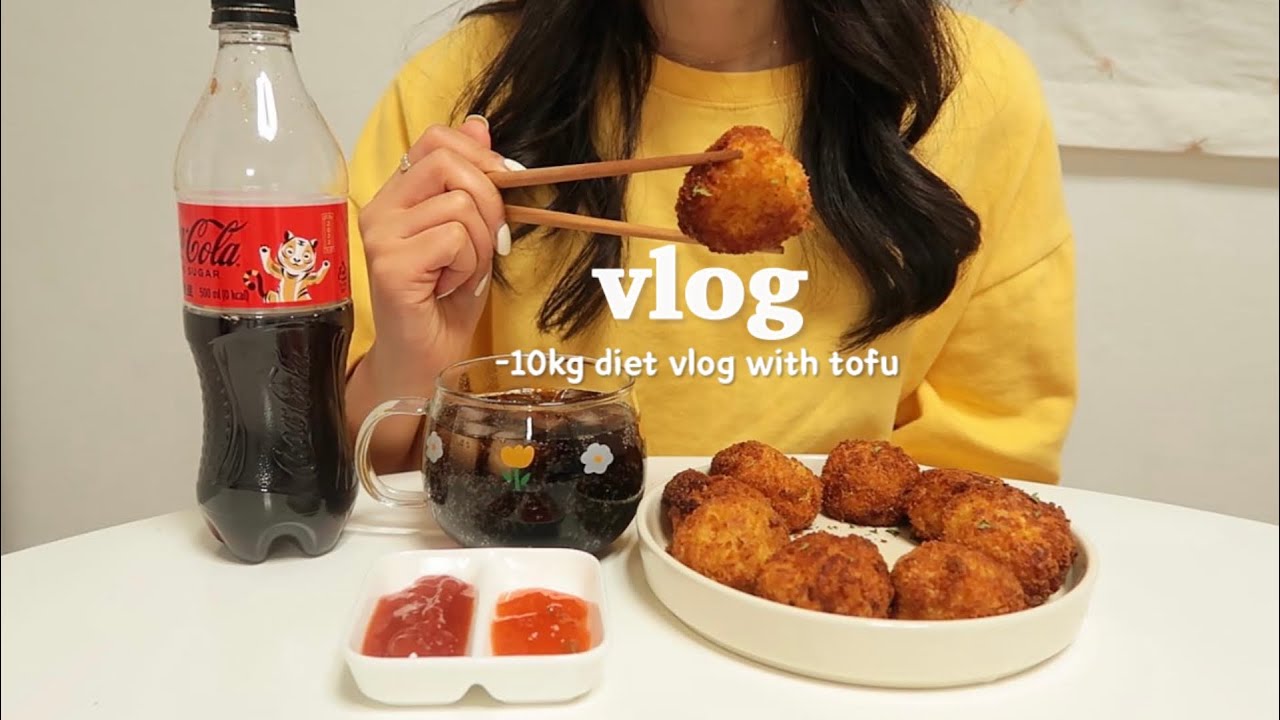 SUB)🍘하루 두끼, 몸에 좋고 맛도 좋은 두부를 활용한 유지어터 식단(두부고로케,두부스테이크,오코노미야키,두부오리덮밥,두부조림,참치비빔두부면)food vlog|다이어트 레시피