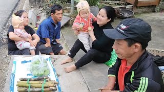 A disabled father and his single mom daughter cut sugarcane. Picking chayote.