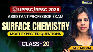 UPPSC/RPSC 2026 Assistant Professor Exam | Surface Chemistry | Most Expected Questions Class 20