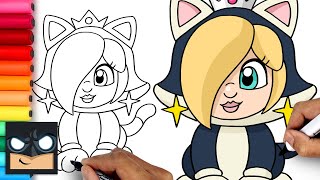 how to draw rosalina cat super mario