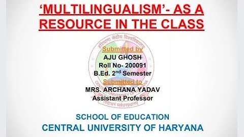 Multilingualism - As a Resource in the Class