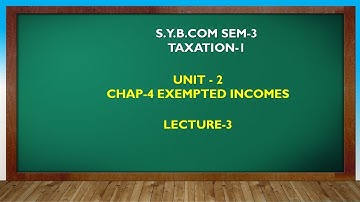 S Y BCOM SEM - 3 | EXEMPTED INCOMES LEC-3 | GUJARATI By Suresh Sir