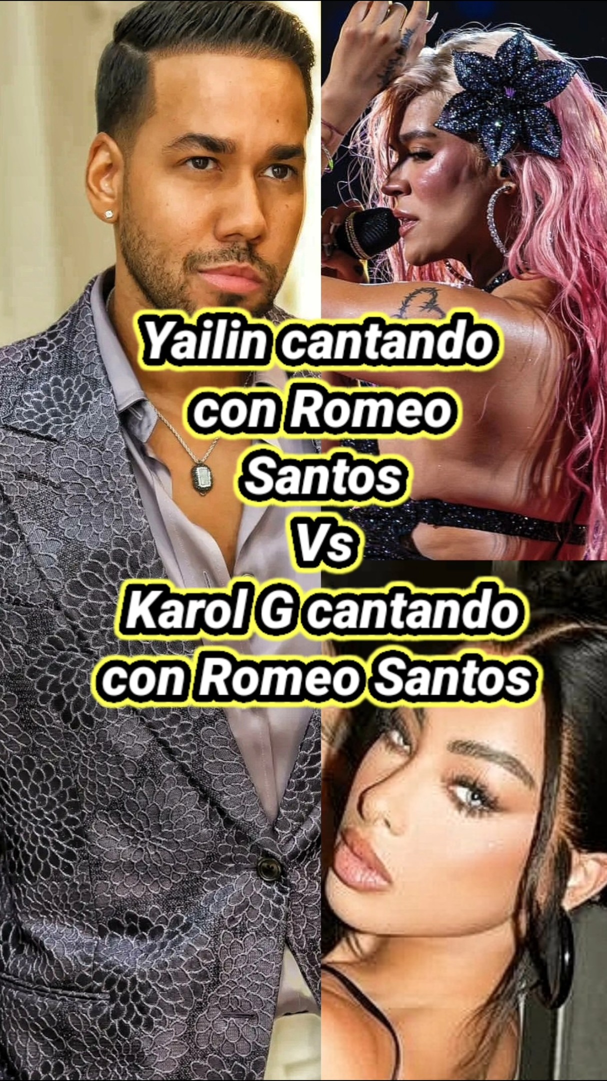 Yailin cantando con Romeo Santos vs Karol G cantando con Romeo Santos. #karolg #yailinlamásviral