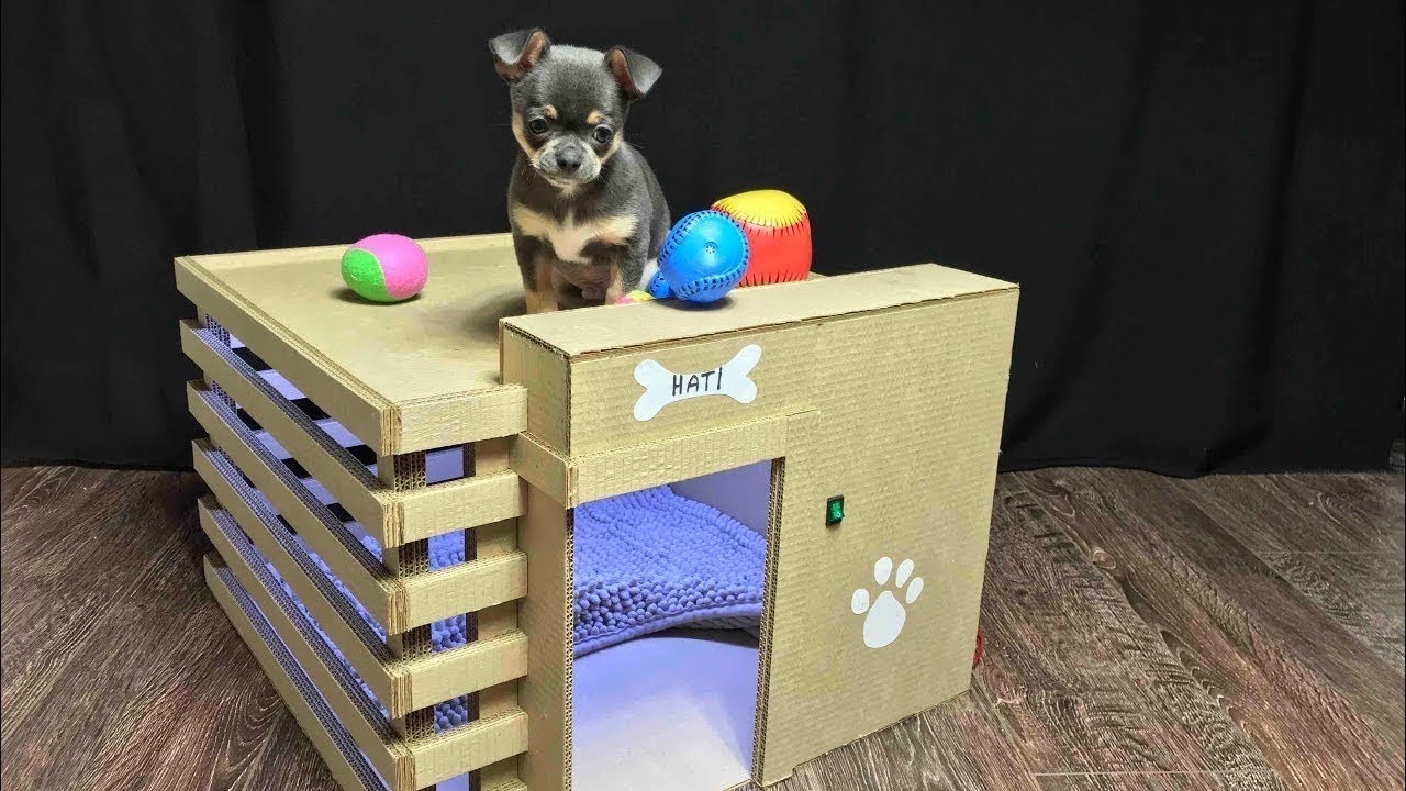 How to Make Amazing Puppy Dog House from Cardboard - YouTube