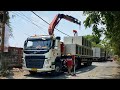 VOLVO FM Bongkar Muatan Box Culvert Dengan Lifting Crane FASSI F230 PT CALVARY ABADI VOLVO FM Bongkar Muatan Box Culvert Dengan Lifting Crane FASSI F230 PT CALVARY ABADI