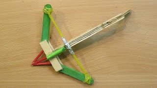 How to Make a mini Crossbow Using Pop stick (Home made Weapon ) - Easy ballesta casera Tutorials