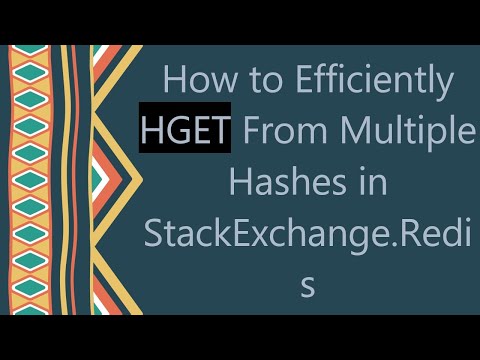 How to Efficiently HGET From Multiple Hashes in StackExchange.Redis